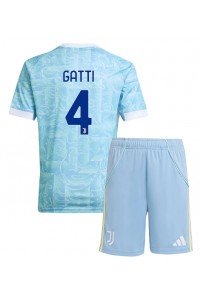 Fotbalové Dres Juventus Federico Gatti #4 Dětské Venkovní Oblečení 2025-26 Krátký Rukáv (+ trenýrky)